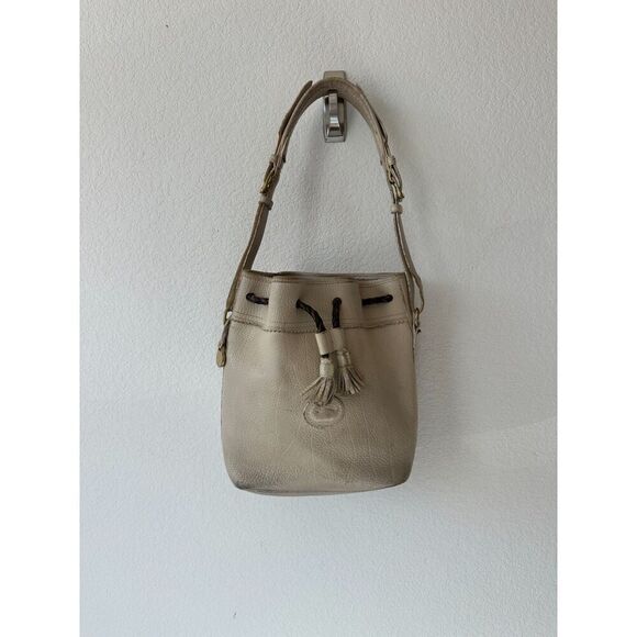Vintage 90's Dooney & Bourke Bone AWL Teton Drawstring Shoulder bag - Picture 1 of 8